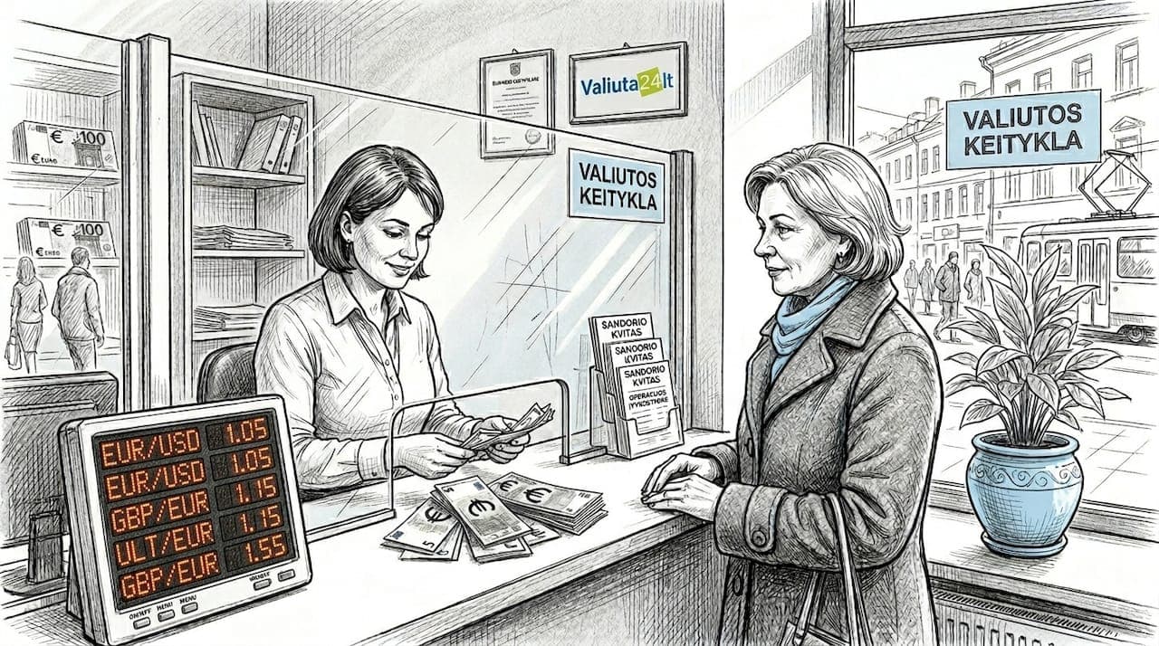 Kurias valiutas galite keisti Lietuvos keityklose lengvai