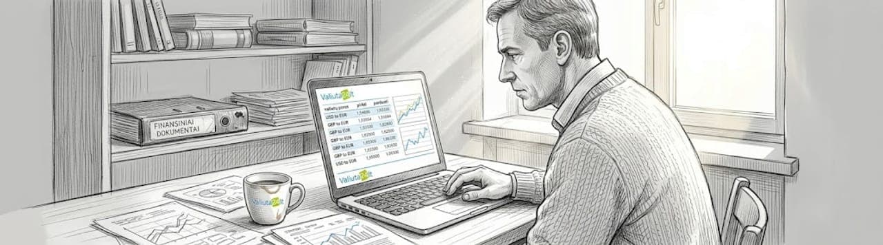 Kaip palyginti dolerio ir euro kursus ir rasti geriausią variantą